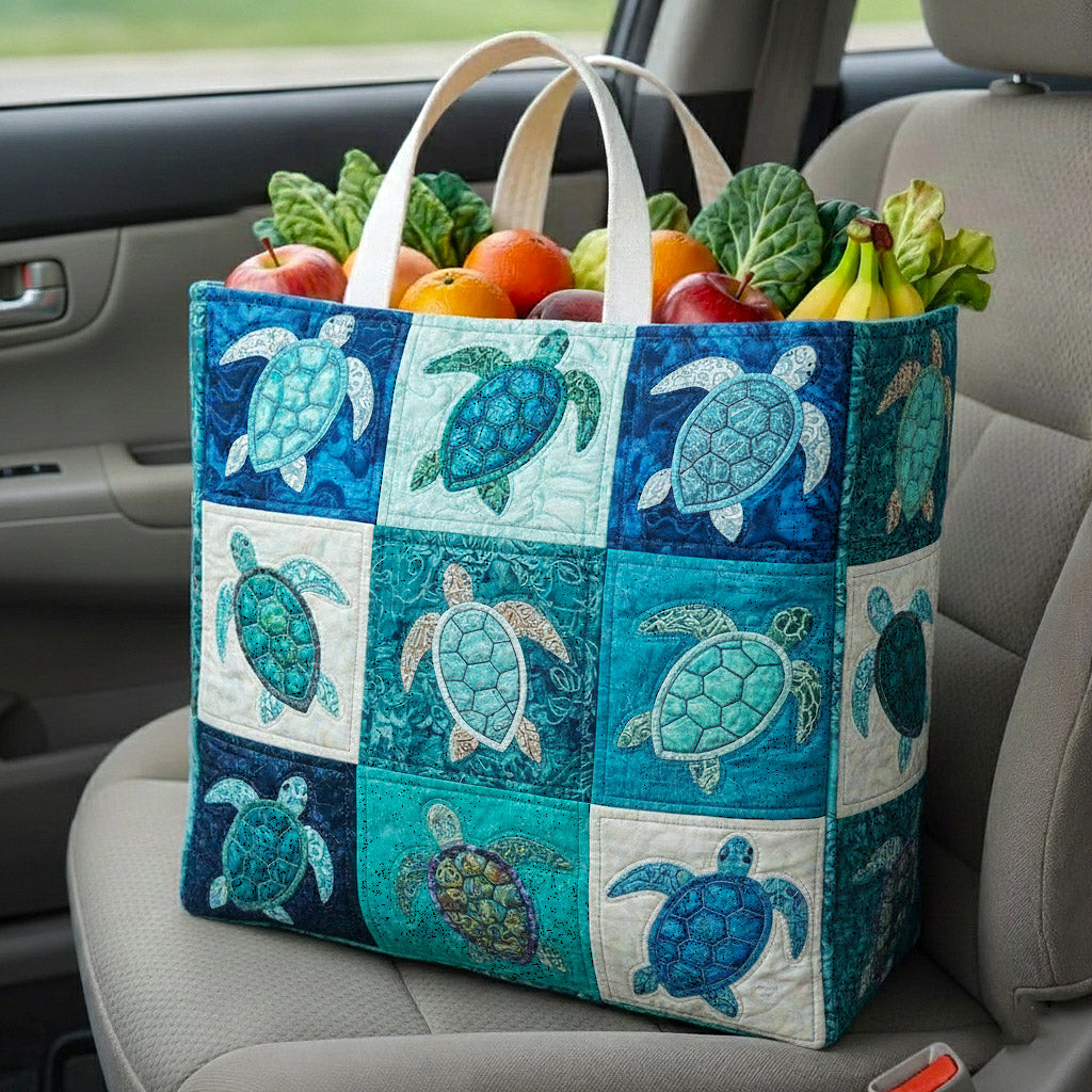 Turtle Tiles quilted shopping bag – turtle tiles