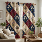 Lavender Diamond Patchwork quilted curtains – lavender in diamond patchwork
