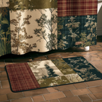 Timber Meadow doormat – botanical and plaid panels
