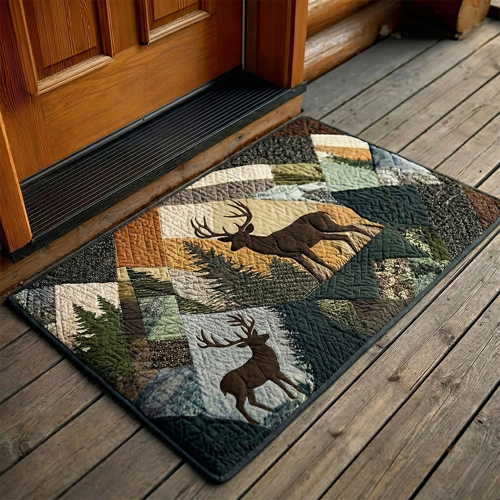 Whispering Pines Stag doormat – stag patchwork
