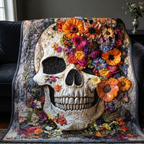 Quilted Throw - Flower Crown Skull – view 2