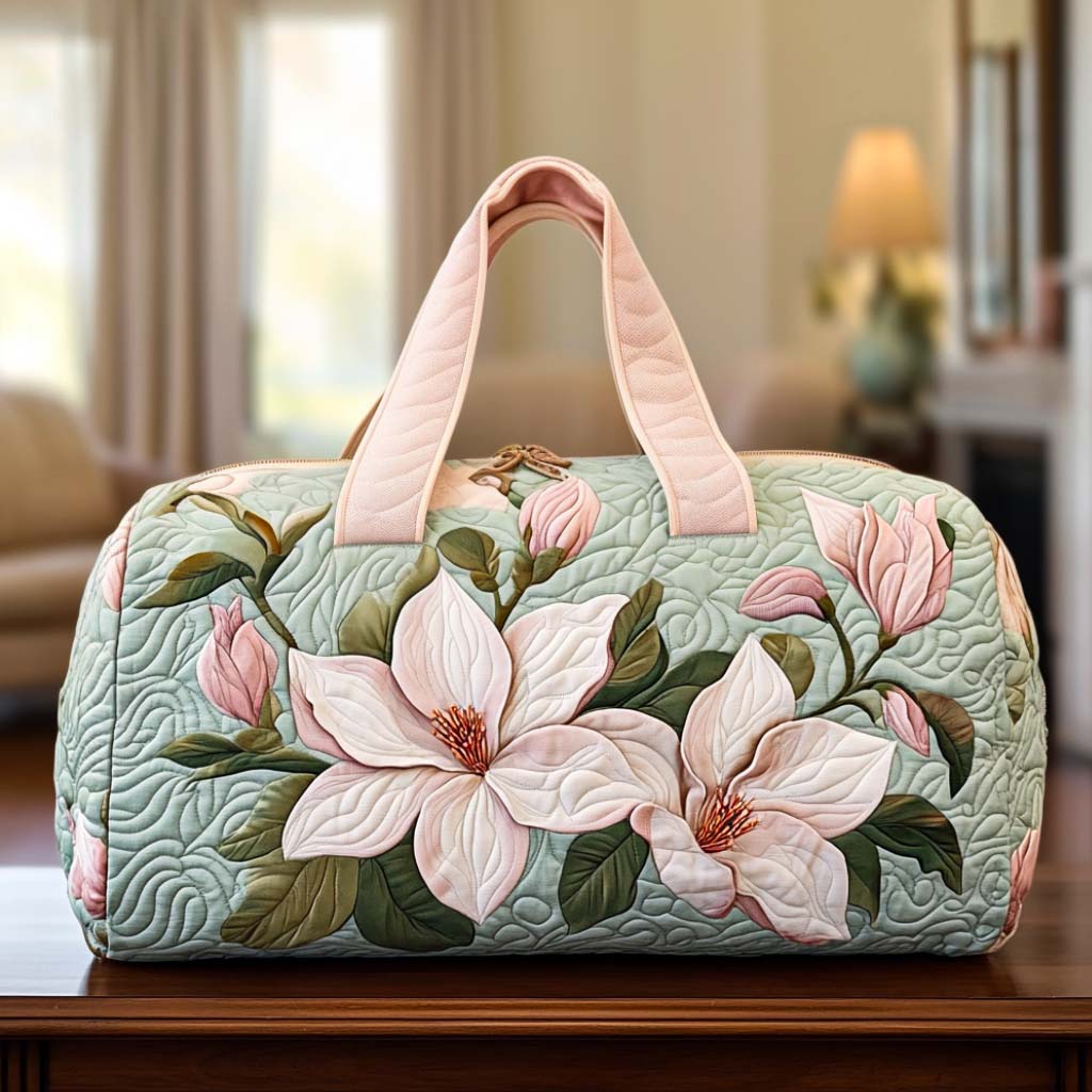 Gentle Magnolia quilted weekend bag – pink magnolias