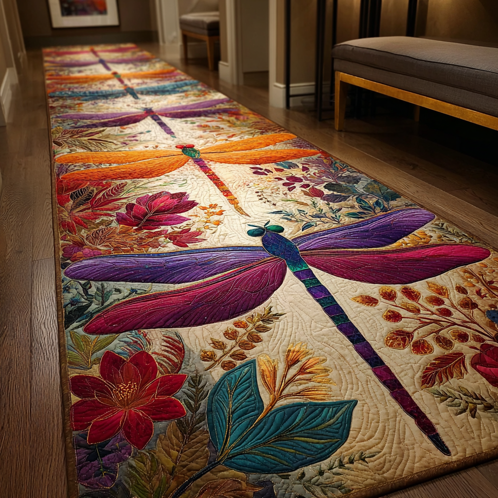 Soft Dragonfly hallway runner – purple dragonfly