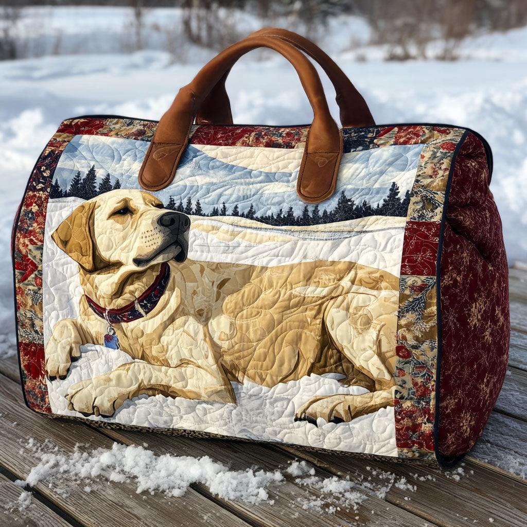 Gentle Retriever Snow quilted weekend bag – retriever in snow