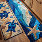 Starfish Shore kitchen mat set – turtles and starfish