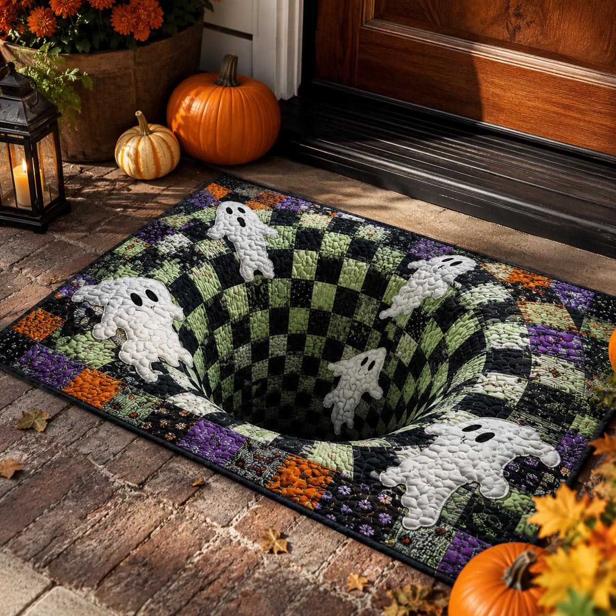 Ghost Vortex doormat – ghosts and chequered vortex