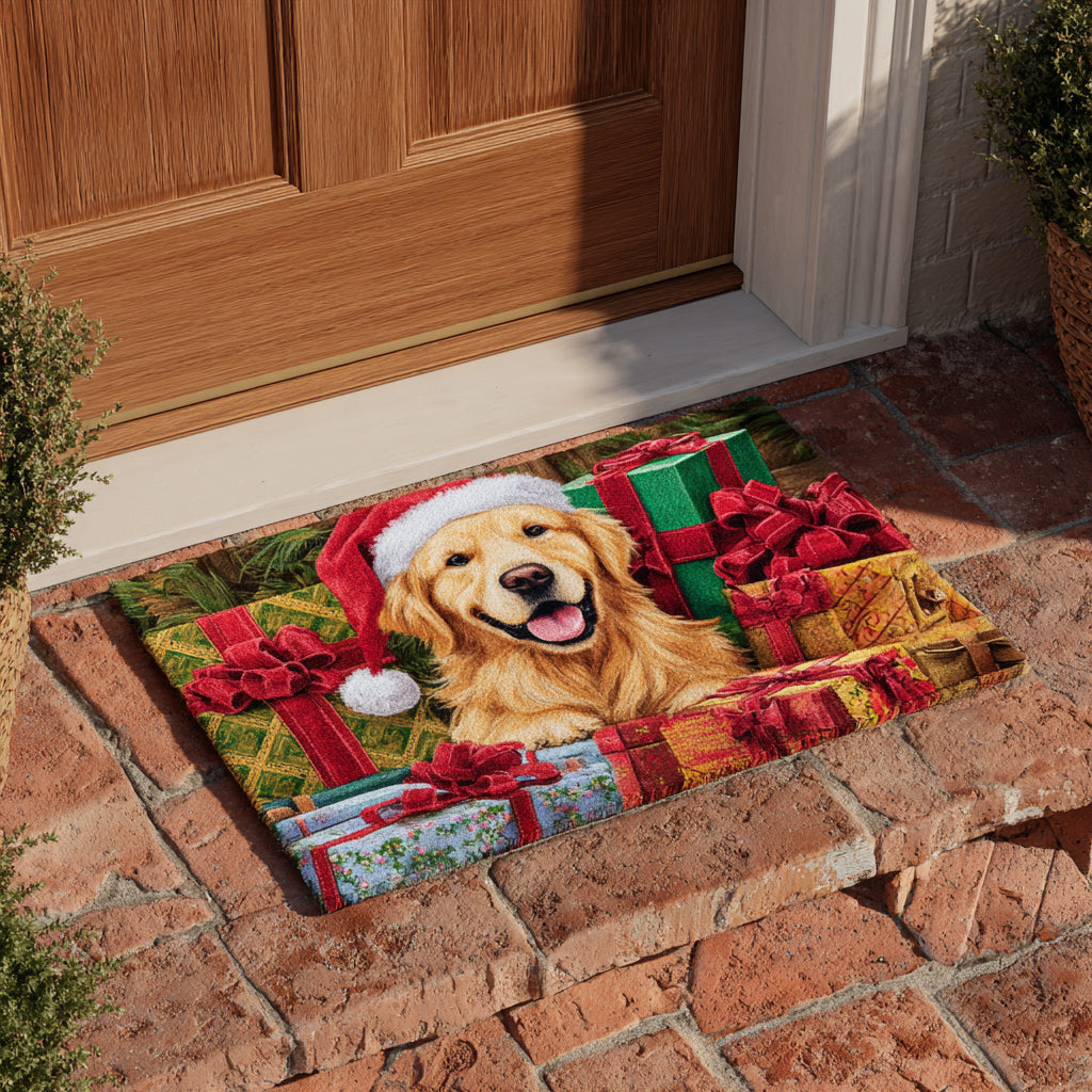 Golden Retriever Gifts doormat – retriever with gifts