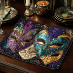 Glitter Dream quilted placemats – masquerade masks