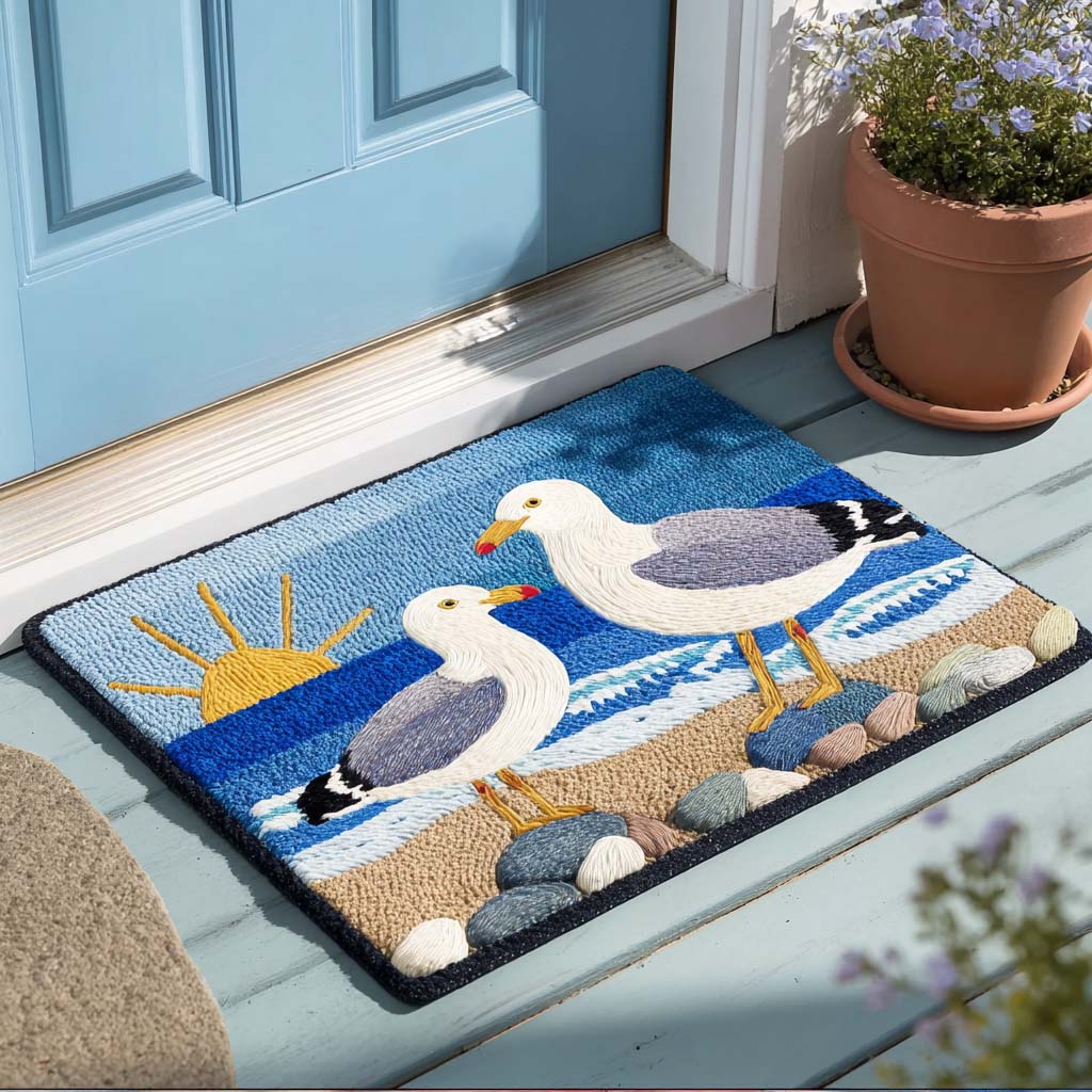 Gullsong Shore doormat – seagulls by the sea
