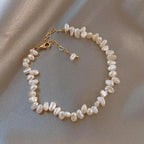 Baroque pearl bracelet with gold-tone clasp
