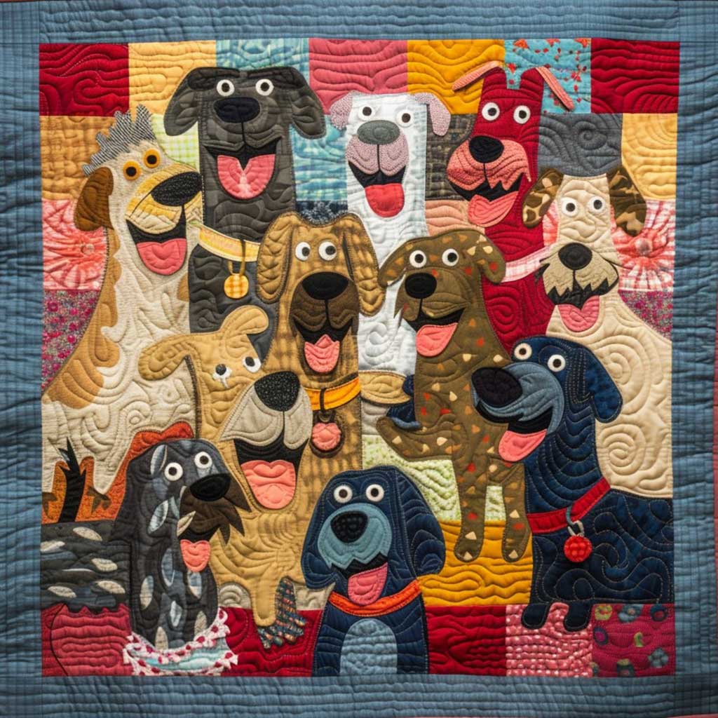 Quilted Throw - Happy Dogs – view 5