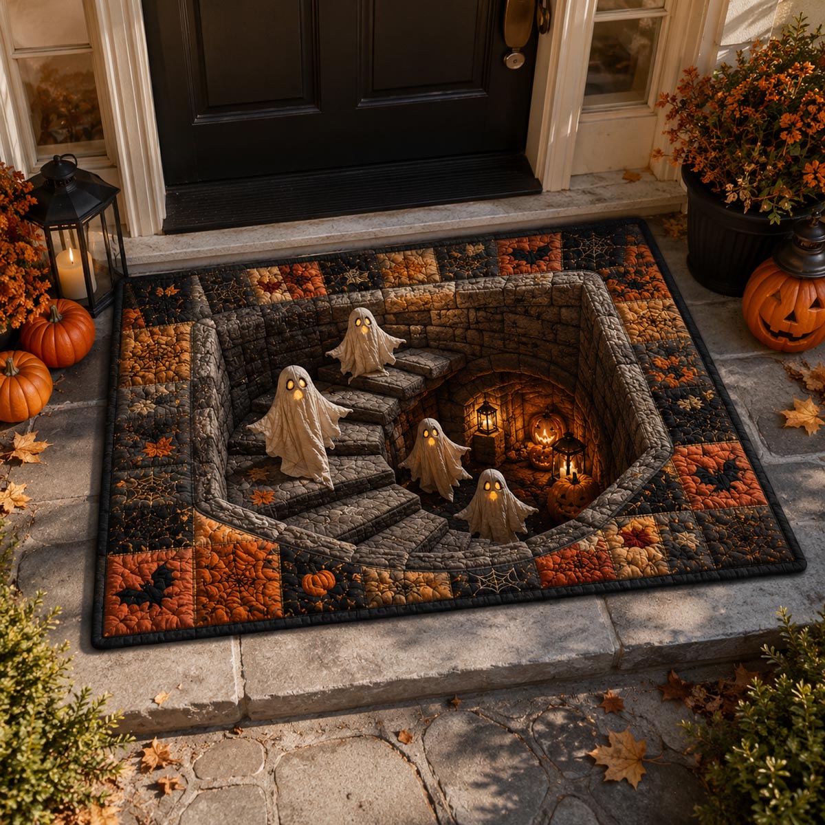 Haunted Stairway doormat – ghosts on stairway