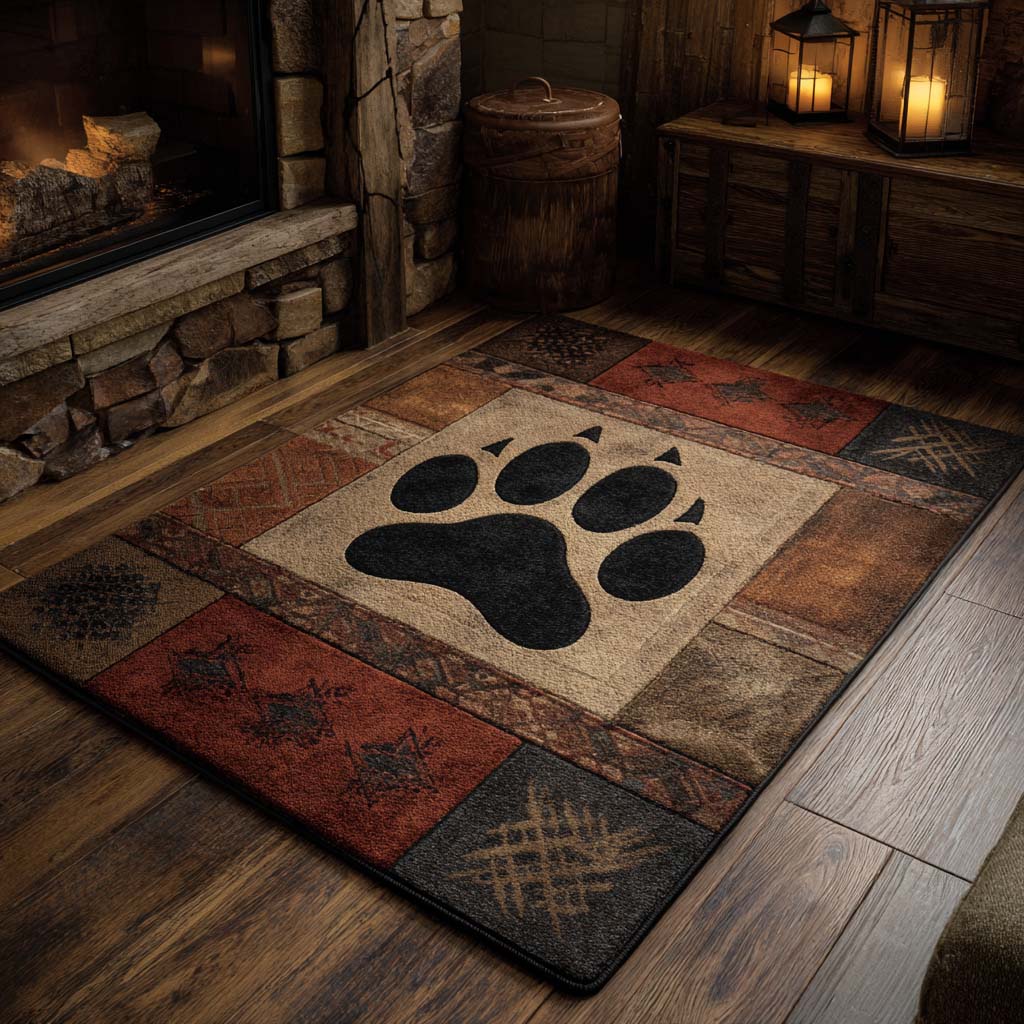 Hearth Paw rug – black paw print