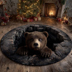 Hearthside Cub round rug – bear cub in a hole