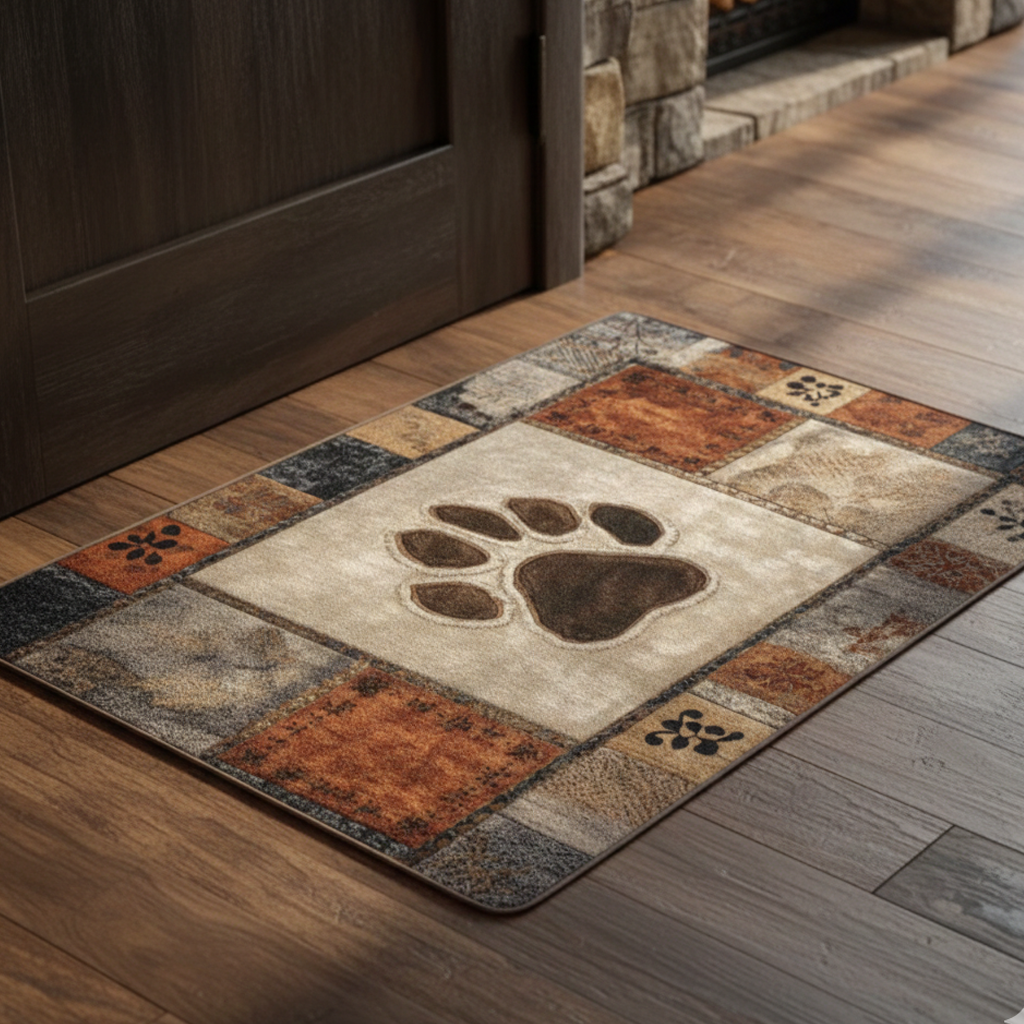 Heritage Paw Print doormat – patchwork paw print