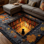 Hidden Library rug – cat in a library pit