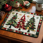 Holiday Tree Collection quilted placemats – patchwork Christmas trees
