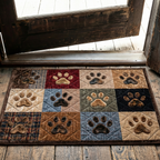 Home Paws Patchwork doormat – paw print patchwork