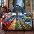 Homestead Wings quilted weekend bag – patchwork dragonfly