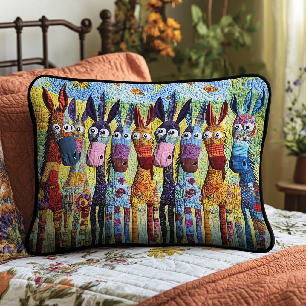 Quilted Pillowcase - Donkey Line-Up – view 2