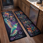 Hummingbird and Flowers kitchen mat set – hummingbird and flowers