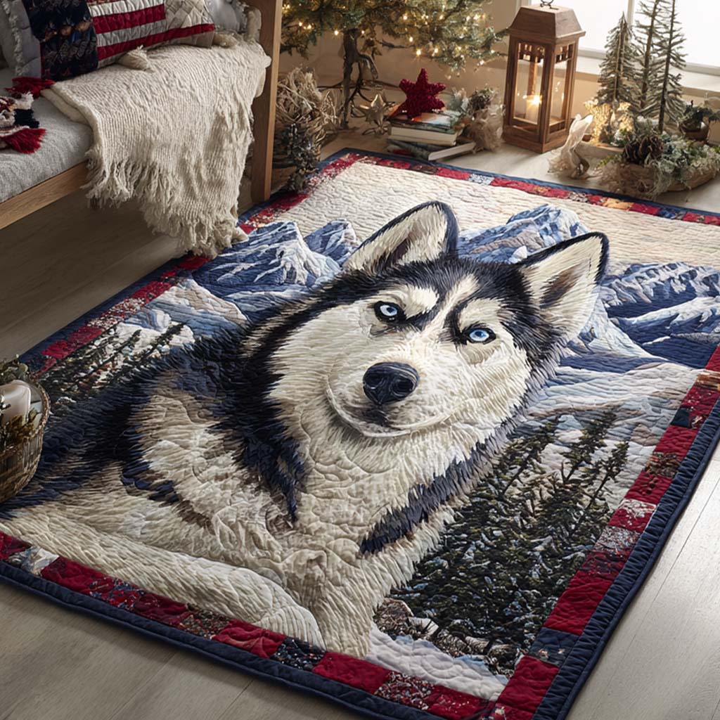 Mountain Husky rug – husky and mountains