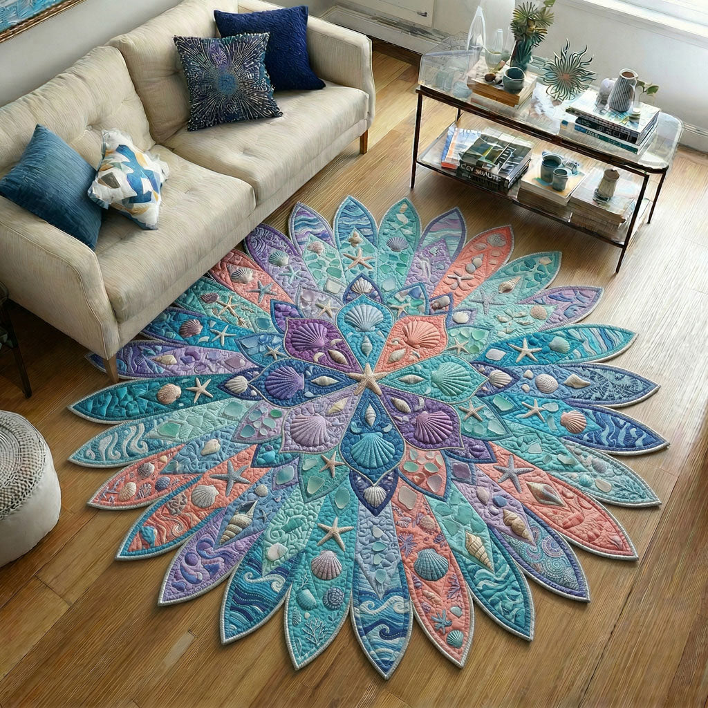 Infinite Spiral shaped rug – petal mandala