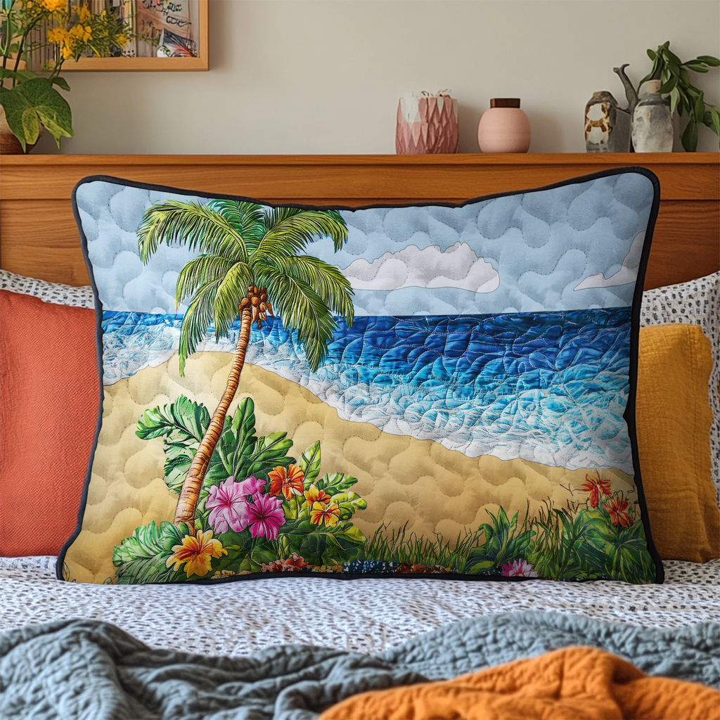 Quilted Pillowcase - Palm Tree Cove – view 2