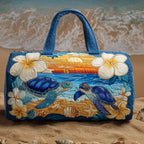Island Escape quilted weekend bag – turtles and frangipani