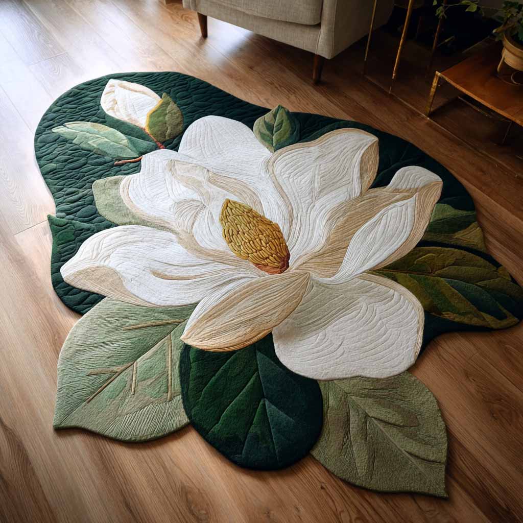Ivory Blossom shaped rug – ivory magnolia