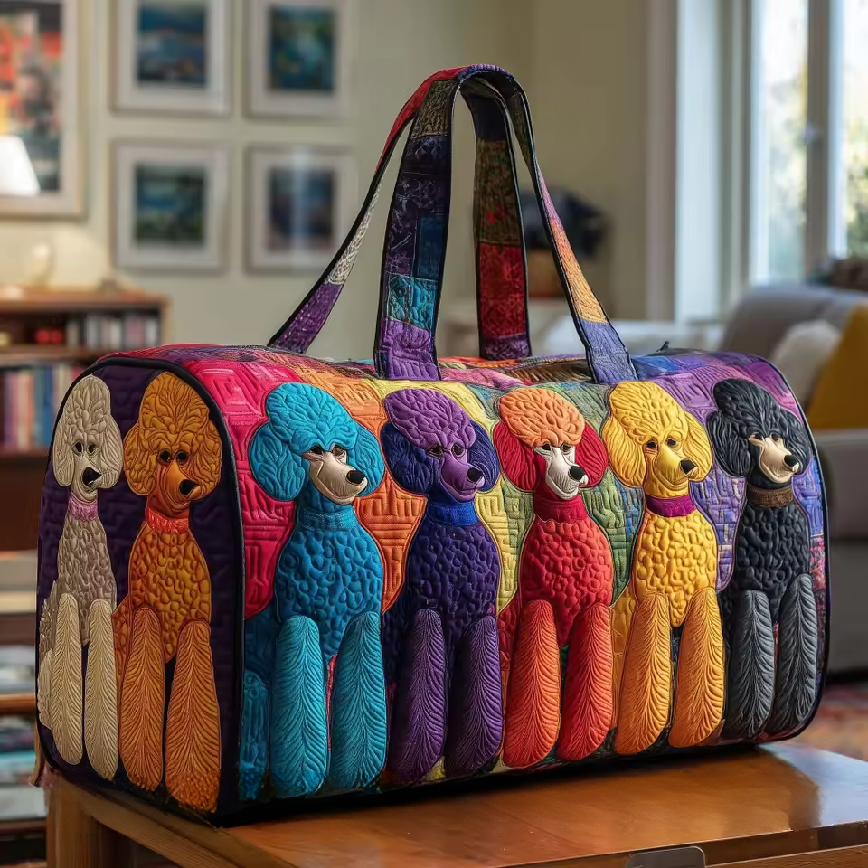 The Minnie soft quilted travel bag, wave-stitch quilting