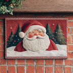 Santa Snowy Pines doormat – santa and pines