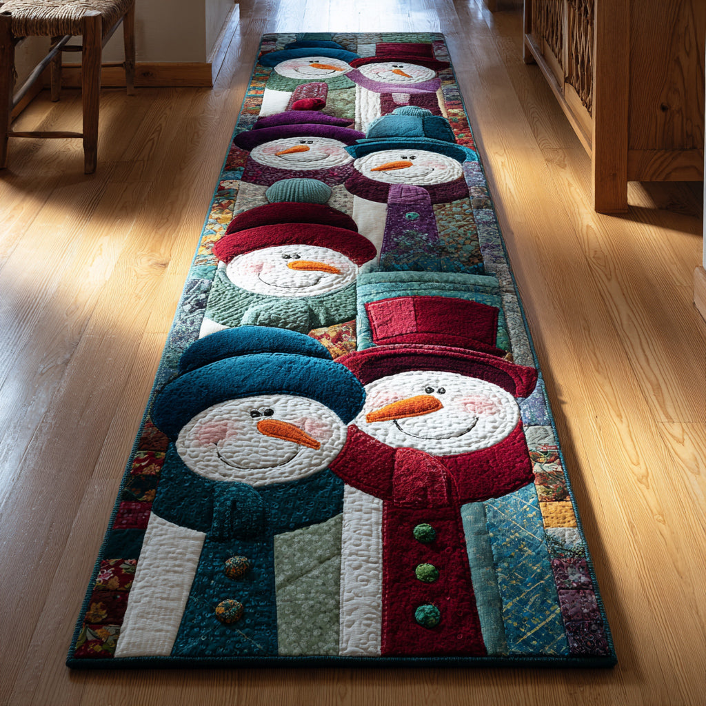 Snowman Stack hallway runner – stacked snowmen
