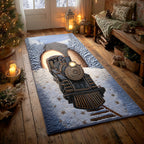 Joyful Steam Track hallway runner – steam engine in snow