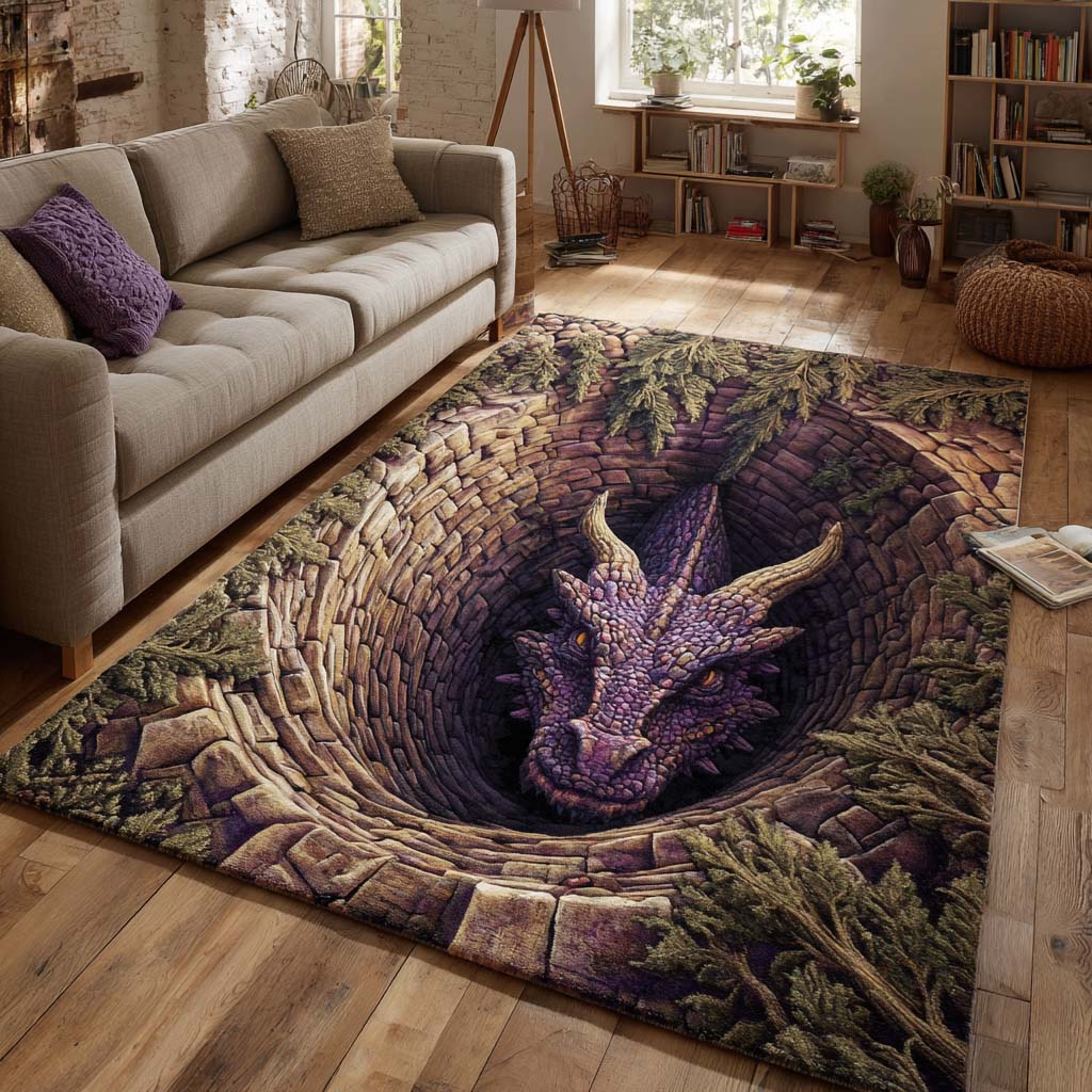 Deep Dragon Eye rug – dragon in a forest pit