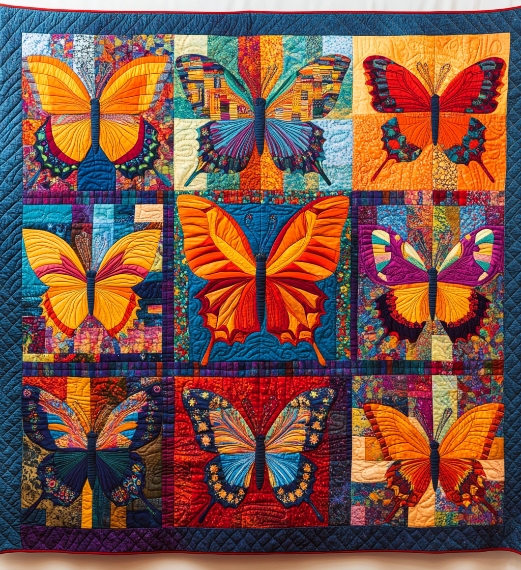 Butterfly Kaleidoscope art quilt – butterfly kaleidoscope