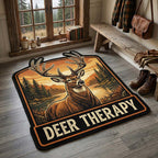 Deer Therapy rug – stag with lettering