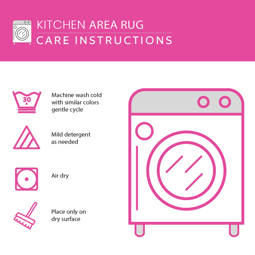 Care instructions – Kitchen Mat Set - Coral Path