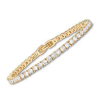 Gold-tone tennis bracelet with clear stones
