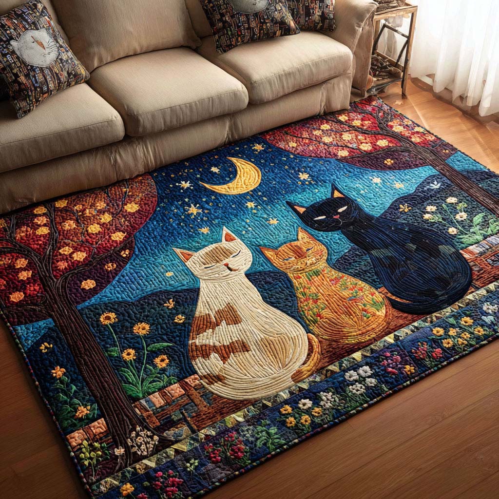 Moonlit Cats rug – cats under the moon