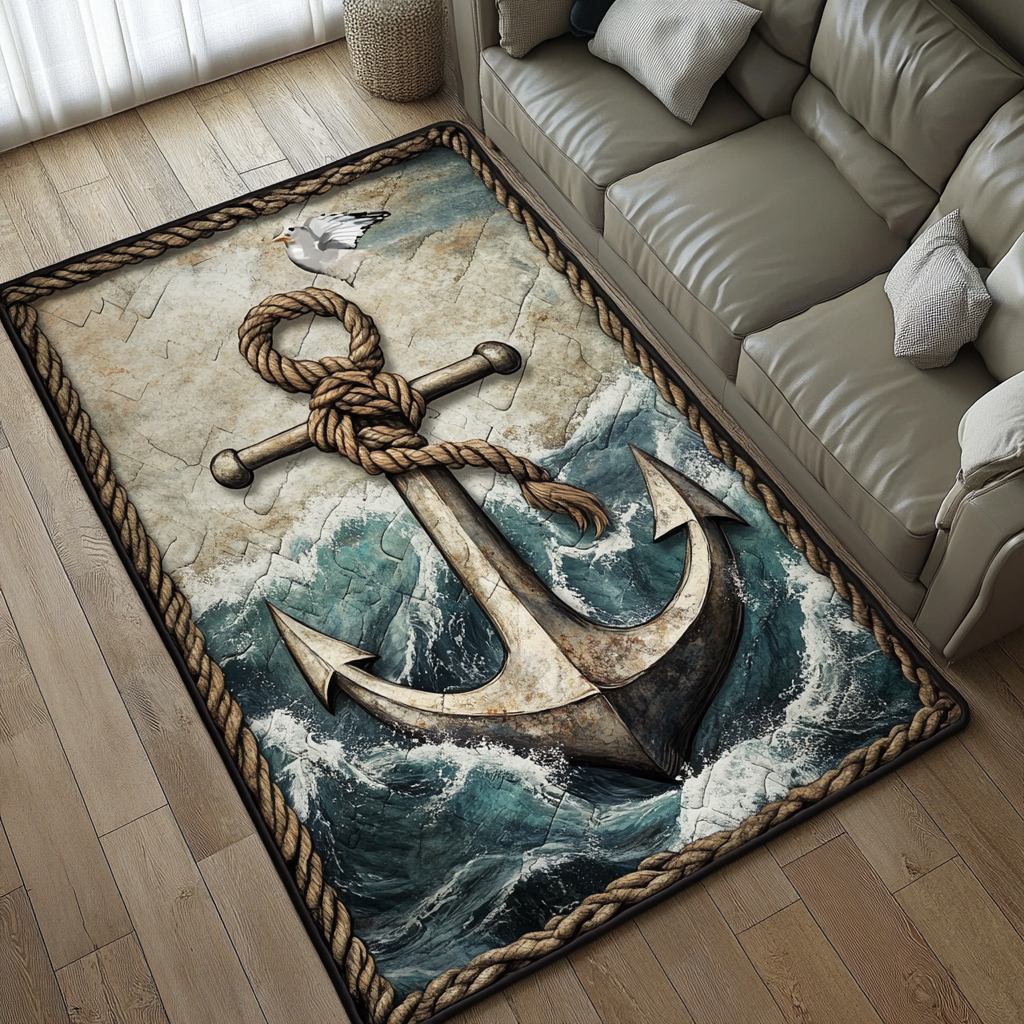 Dream Anchor rug – anchor and waves