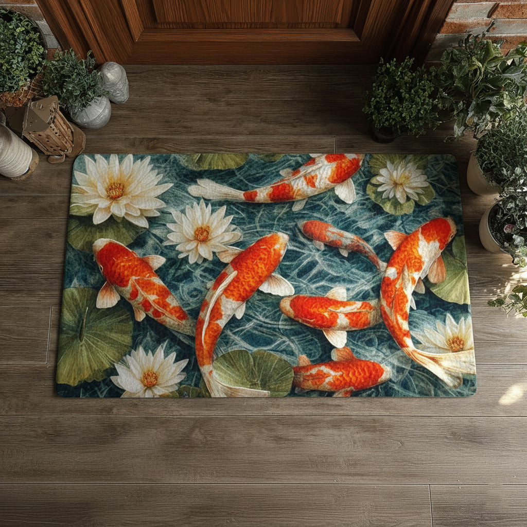 Lotus Koi doormat – koi and lotus