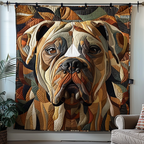 Mosaic Bulldog quilted throw – bulldog face in mosaic patchwork