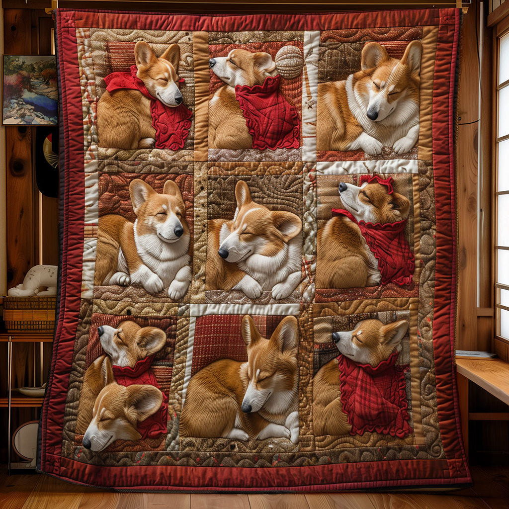 Quilted Throw - Sleeping Corgis – view 3