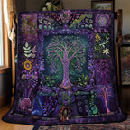 Quilted Throw - Purple Tree of Life – view 3