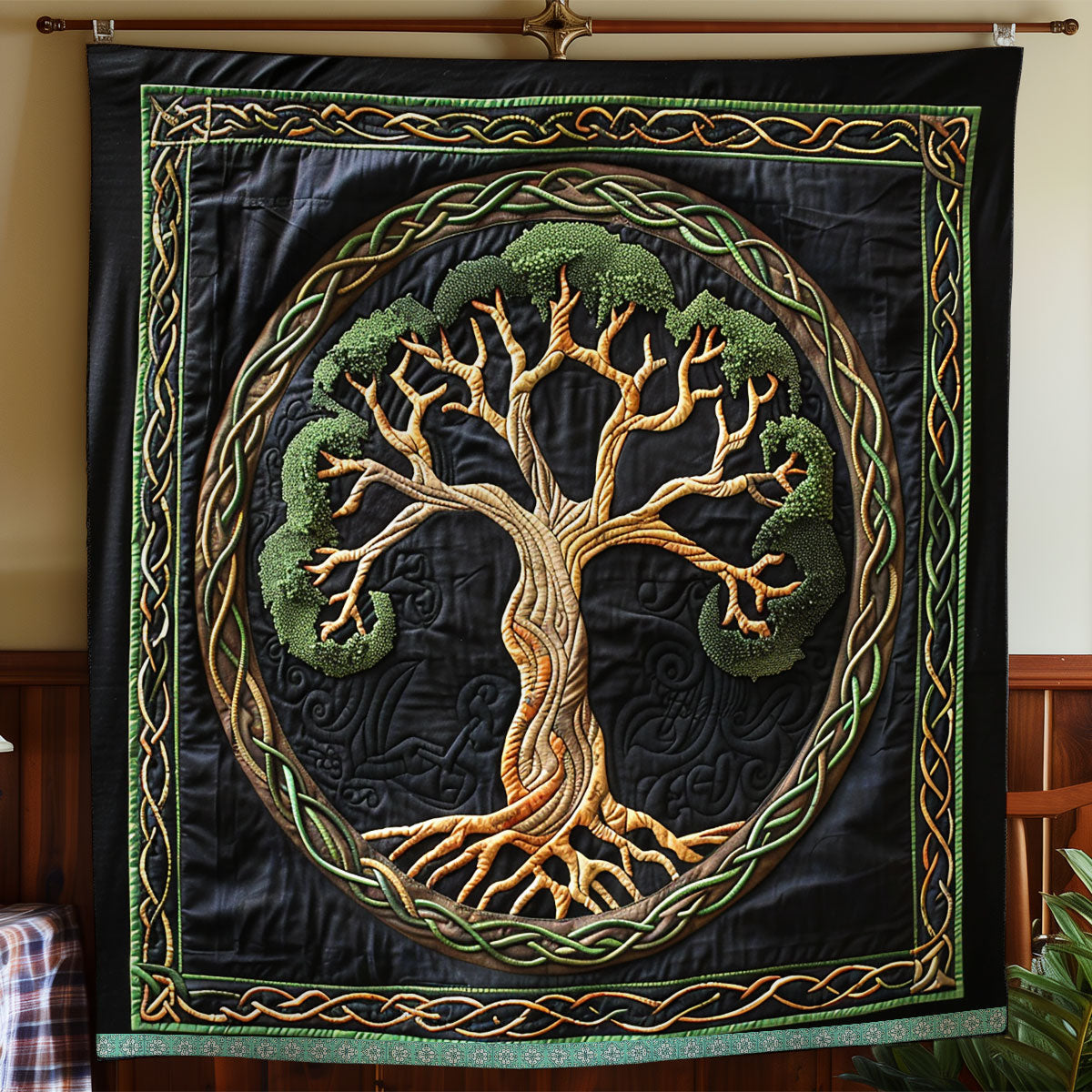 Quilted Throw - Celtic Spirit Tree – view 2