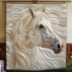 Quilted Throw - Ivory Horse – view 2