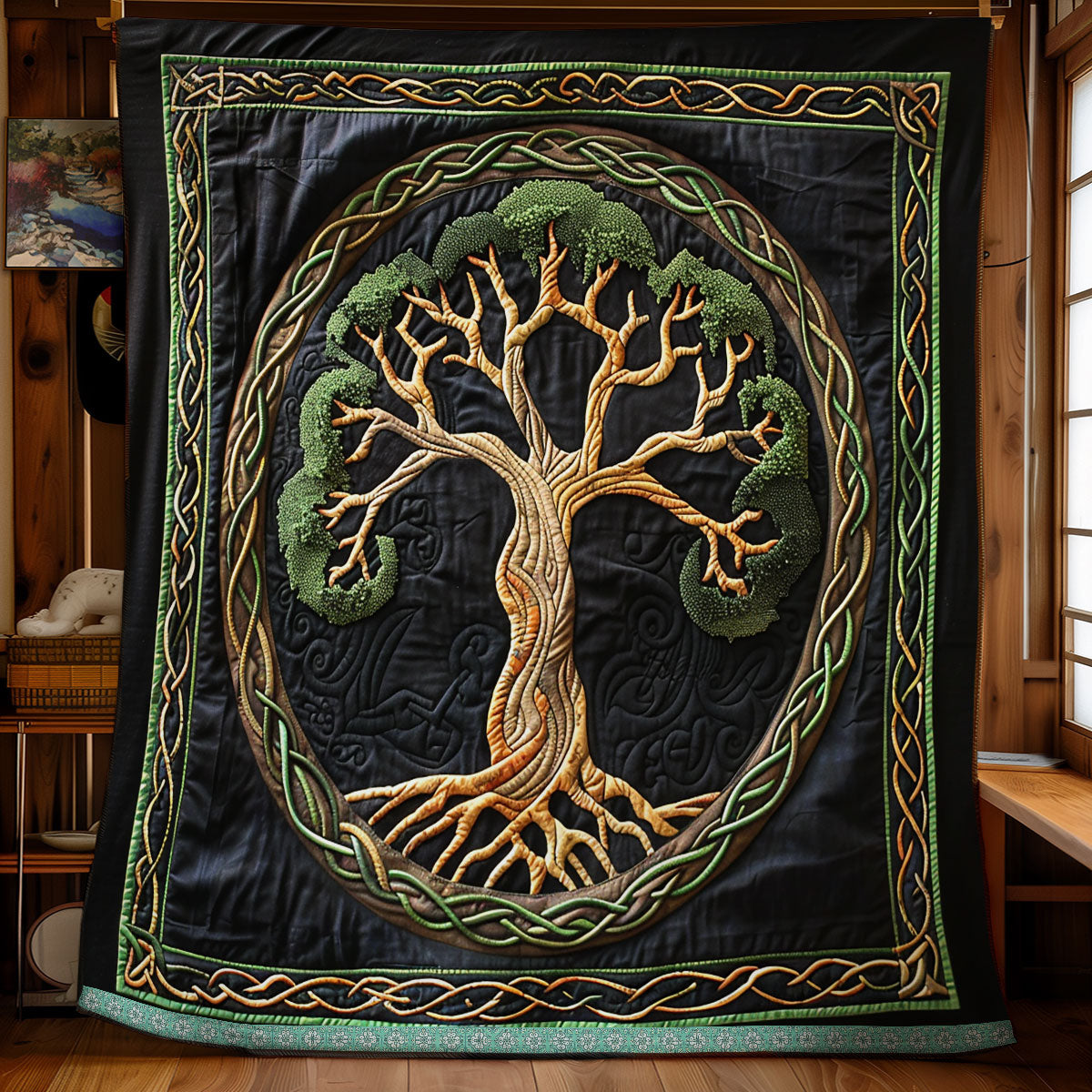 Quilted Throw - Celtic Spirit Tree – view 3