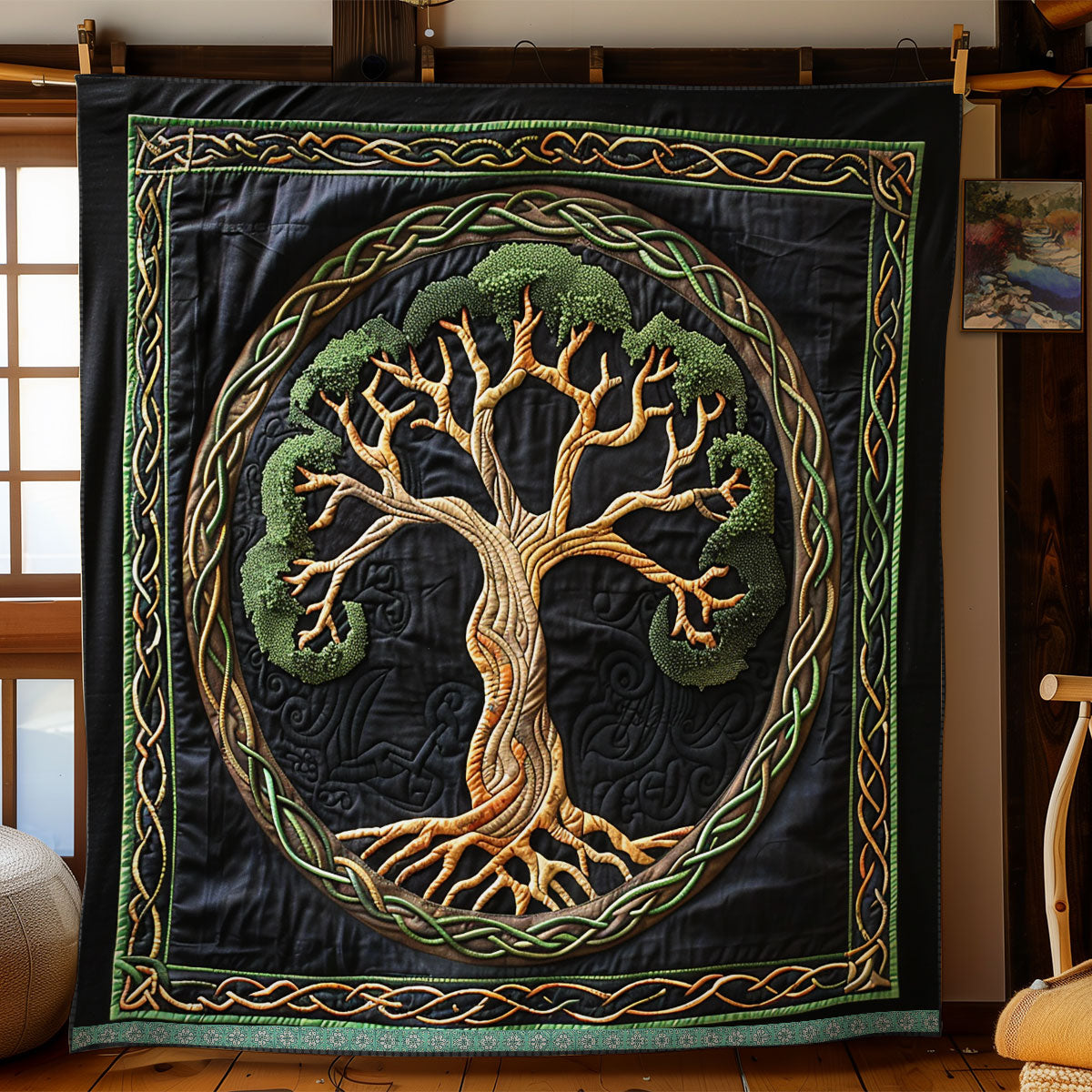 Quilted Throw - Celtic Spirit Tree – view 4