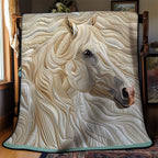 Quilted Throw - Ivory Horse – view 5